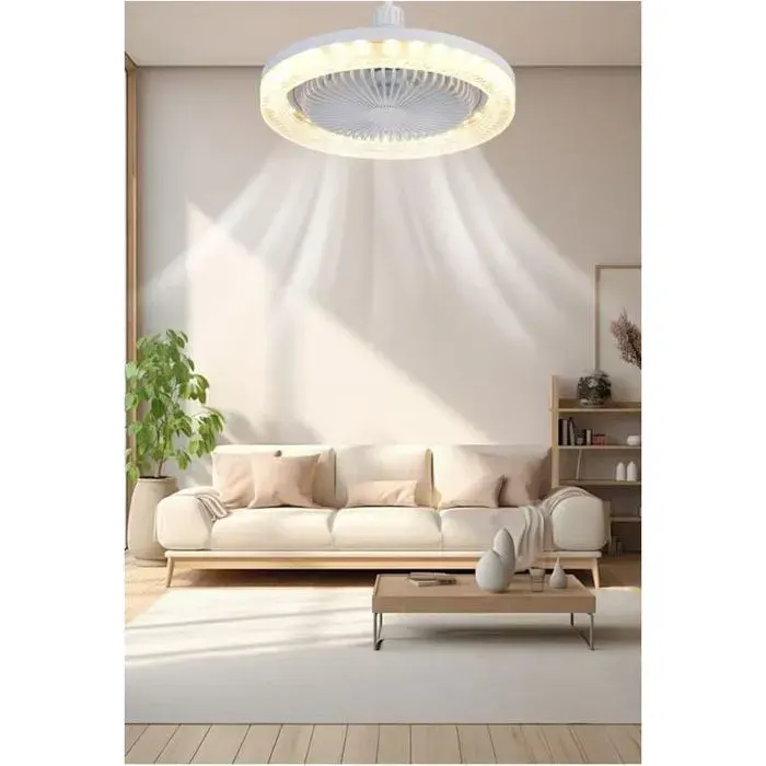Ventilateur de plafond moderne 26 cm – éclairage LED dimmable – ventilateur 360° – télécommande – 3 niveaux de vitesse