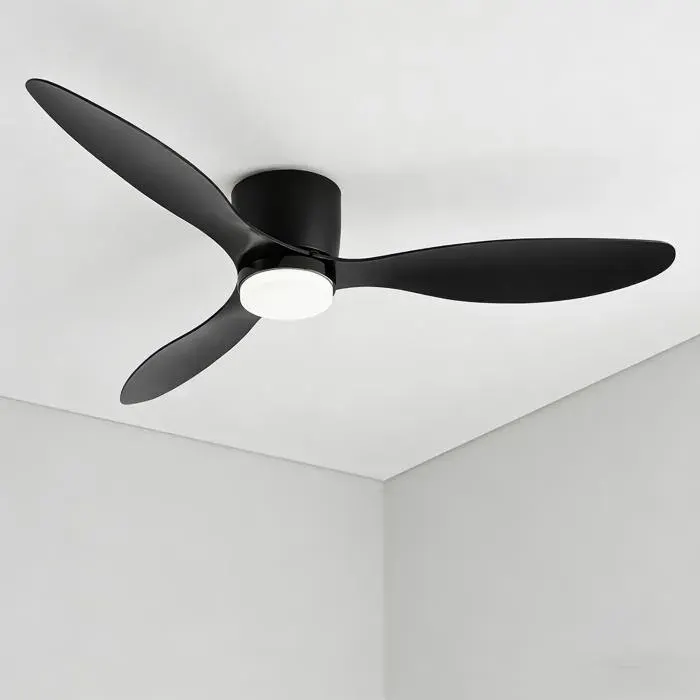 Ventilateur de plafond moderne avec télécommande Ventilateur Plafonnier LED moteur DC bas 45W ventilateur de plafond 107cm noir