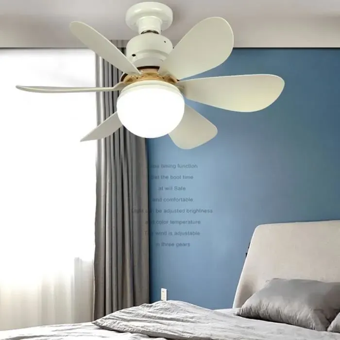 Ventilateur de plafond - MOOHOP - 52W - 3 vitesses - Lumière E27 - Blanc chaud Blanc blanc VENTILATEUR DE PLAFOND