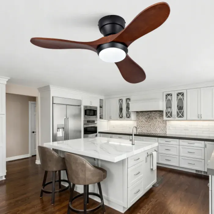 Ventilateur de plafond multifonction 91cm3 pales en bois massif durableéclairage 3CCT6 vitesses réglables VENTILATEUR DE PLAFOND