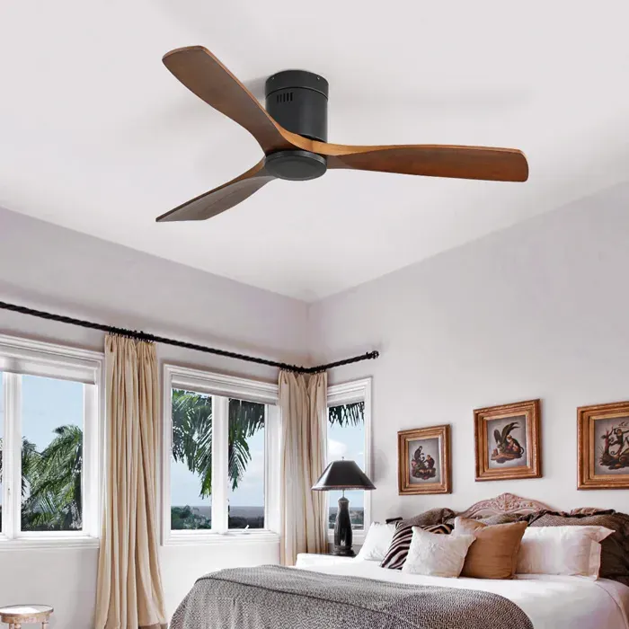 Ventilateur de plafond - NEXU - silencieux et réversible - avec télécommande - 132 cm - Noir