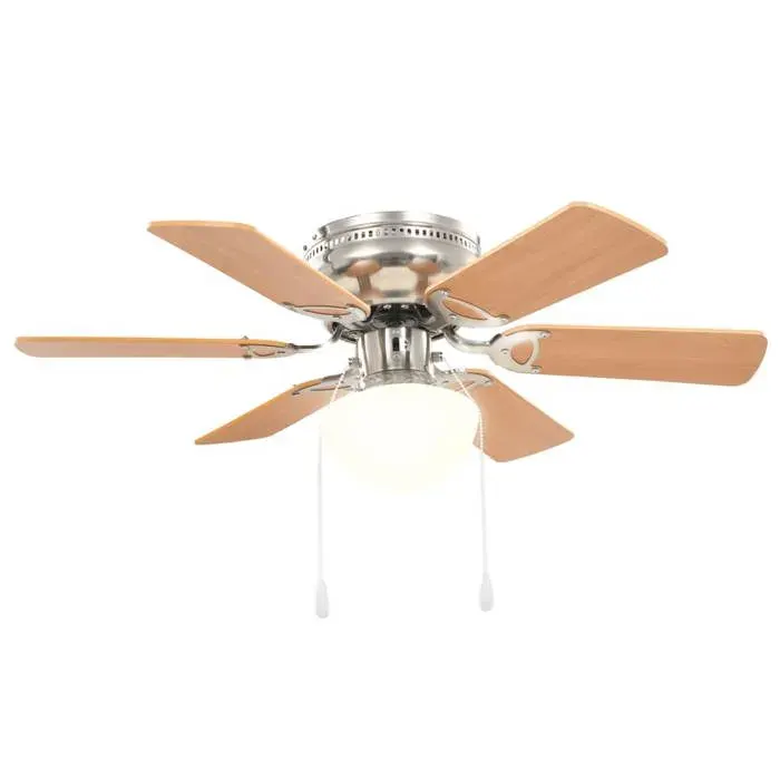 Ventilateur de plafond orné avec lumière 82 cm Marron clair_2 ans garantie_43377