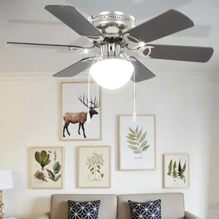 Ventilateur de plafond orné avec lumière 82 cm Marron foncé - Ventilateurs - Ventilateurs de plafond Brun Brun