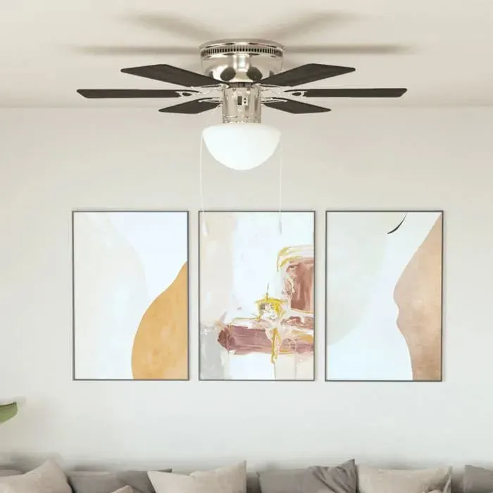 Ventilateur de Plafond Orné - vidaXL - acier - marron foncé - 82 cm@toa37b