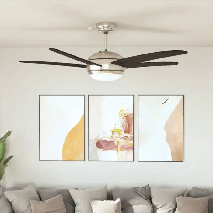 Ventilateur de Plafond Orné - vidaXL - MDF - marron - 128 cm@hwm44d