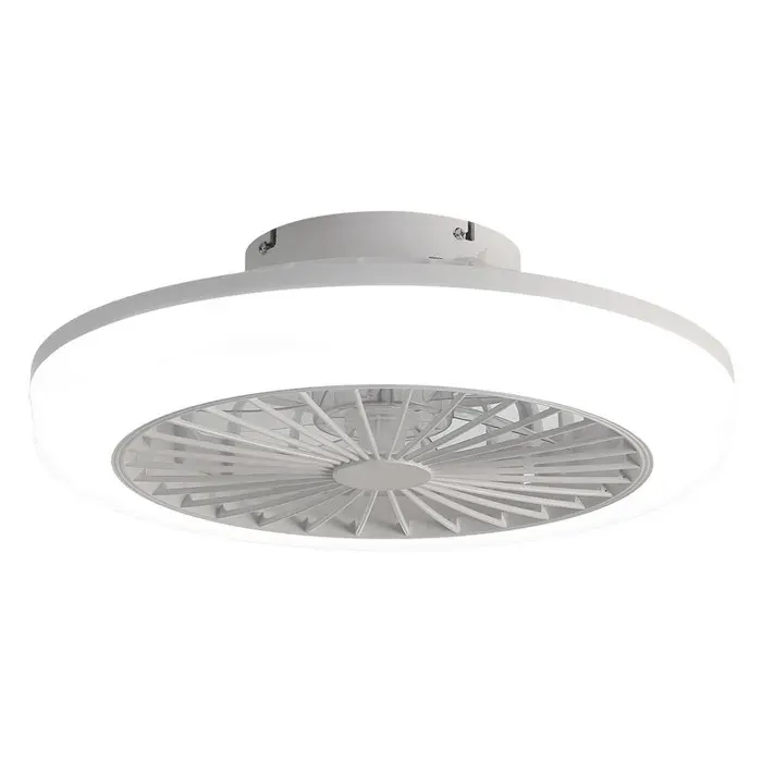 Ventilateur de Plafond Plat 46 cm (18 pouces) Lumière Télécommande Design Moderne Sans Pales Chambre Cuisine Salle à Manger