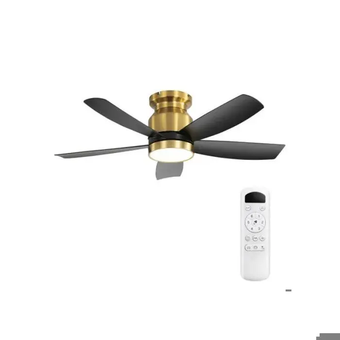 Ventilateur de plafond plat blanc 42 pouces moteur DC réversible silencieux 5 pales ABS 6 vitesses et min VENTILATEUR DE PLAFOND