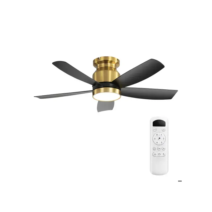 Ventilateur de plafond plat blanc 42 pouces moteur DC réversible silencieux 5 pales ABS 6 vitesses et minuterie 1‑4‑8h