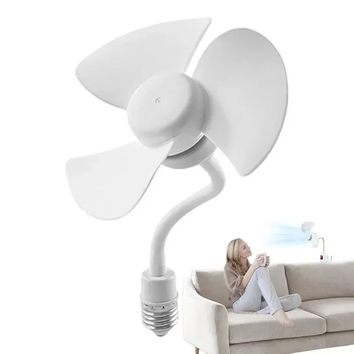 Ventilateur de plafond portable avec vis E27 - Silencieux - Avec à vis - Rotation à 360 ° - Installation facile