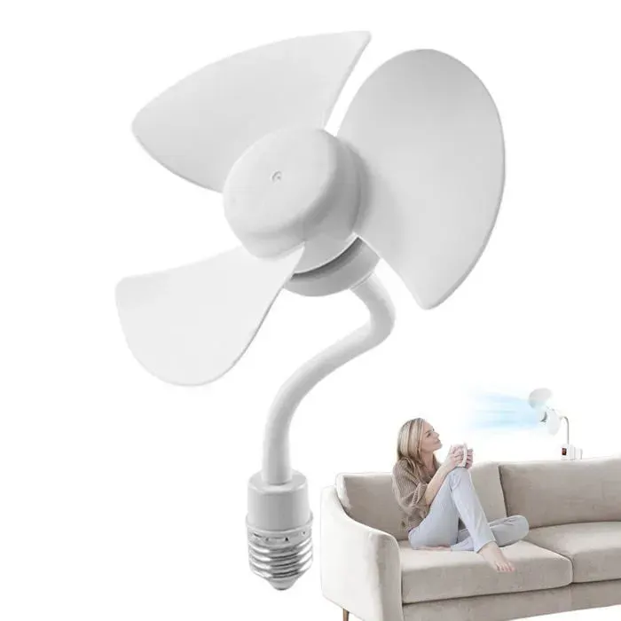 Ventilateur de plafond portable avec vis E27 - Silencieux - Avec à vis - Rotation à 360 ° - Installation facile YYV