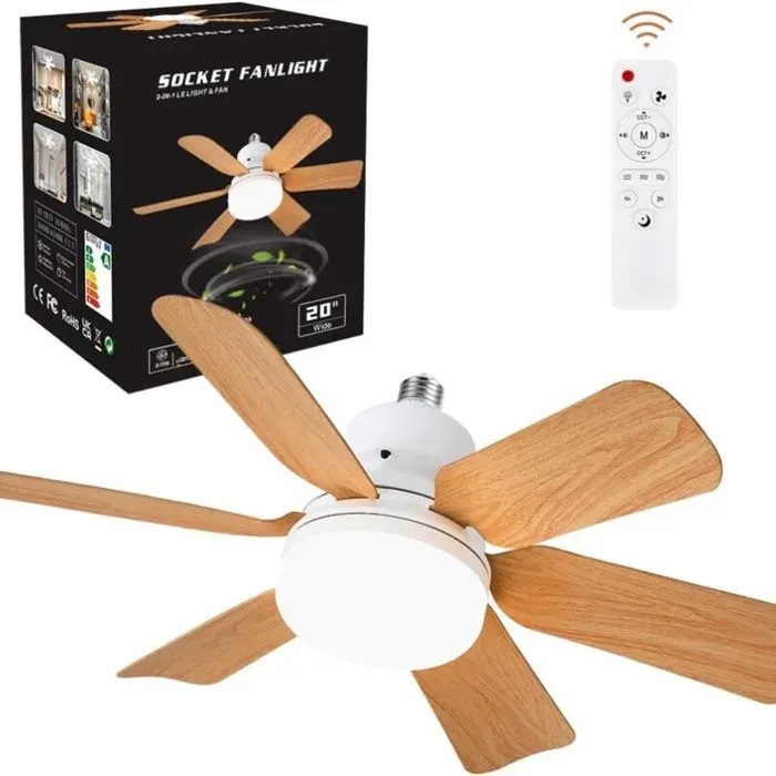 Ventilateur de plafond - PZCC - PZCC - 52 cm - LED dimmable 3000–6000K - Télécommande & minuterie
