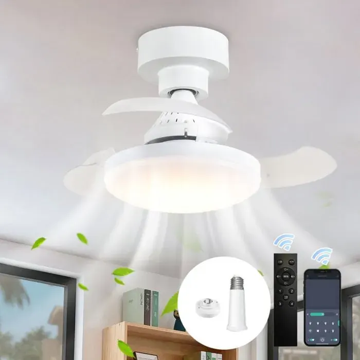 Ventilateur de plafond rétractable avec lumière et télécommande petit ventilateur de plafond sans pale avec lumière LED Label