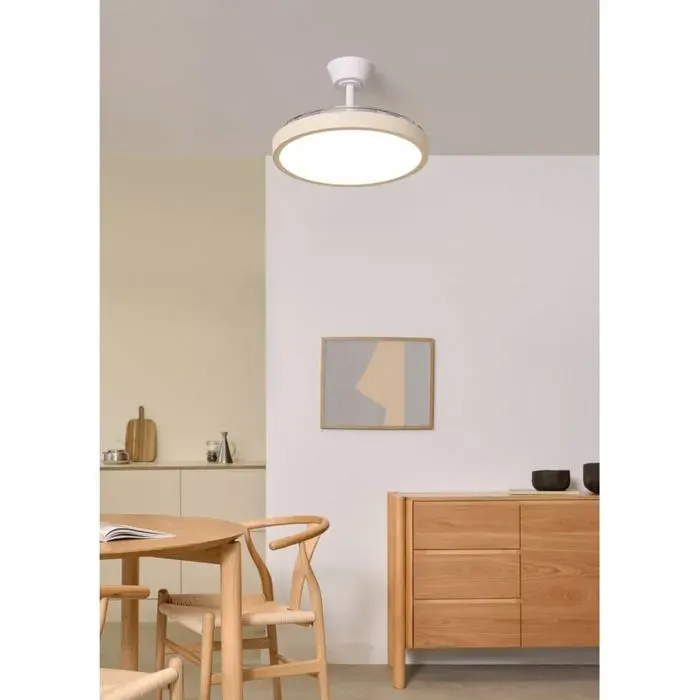 Ventilateur de plafond rétractable - CREATE - Pales rétractables - Lumière LED 36W - Fonction été/hiver