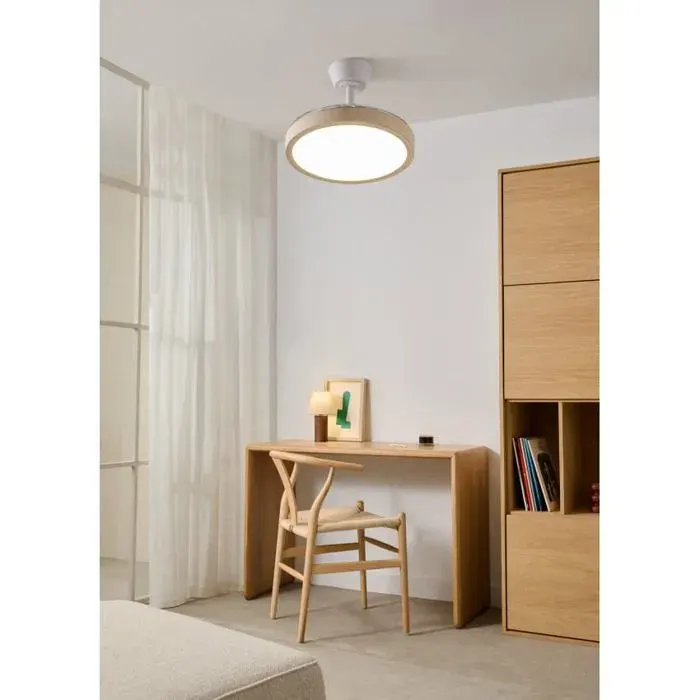 Ventilateur de plafond rétractable - CREATE - Pales rétractables - Lumière LED 36W - Fonction été/hiver