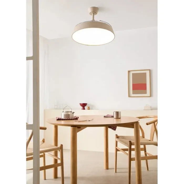 Ventilateur de plafond rétractable - CREATE - Silencieux 40 W - Ø107 cm - Pales rétractables - Lumière LED 36 W