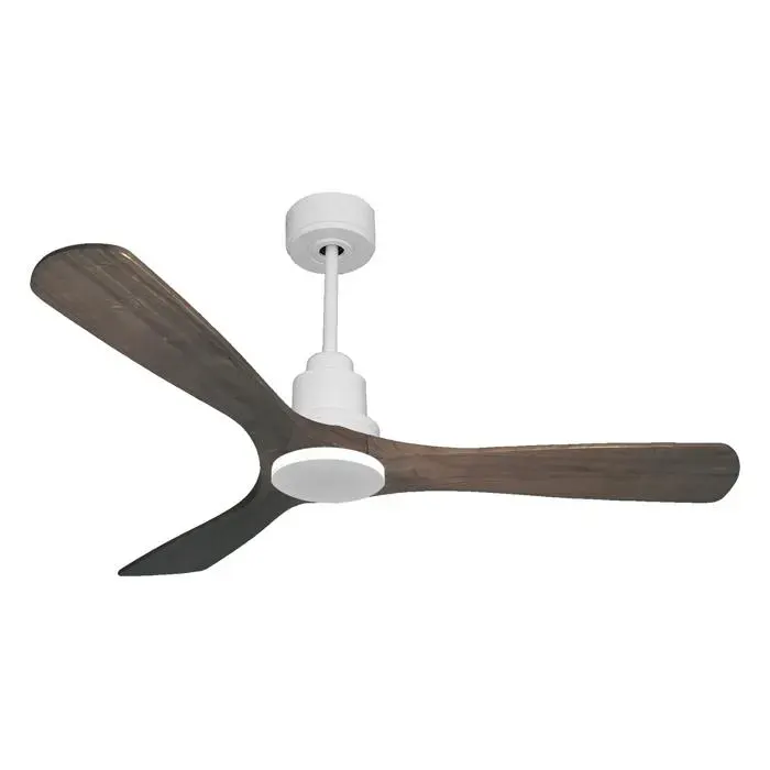 Ventilateur de plafond Réversible Thermostat Wifi Moteur à courant continu Toits en pente Télécomma 132x32x132 cm Blanc