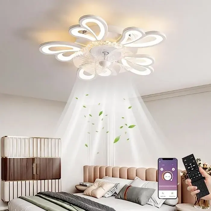 Ventilateur de plafond - RUMOCOVO - MiiR - Silencieux - Éclairage LED 50W - Intensité variable — coloris Blanche