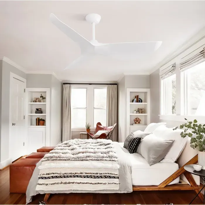 Ventilateur de plafond sans lumière 38 AESVAR réversible avec télécommande 6 vitesses blanc ABS