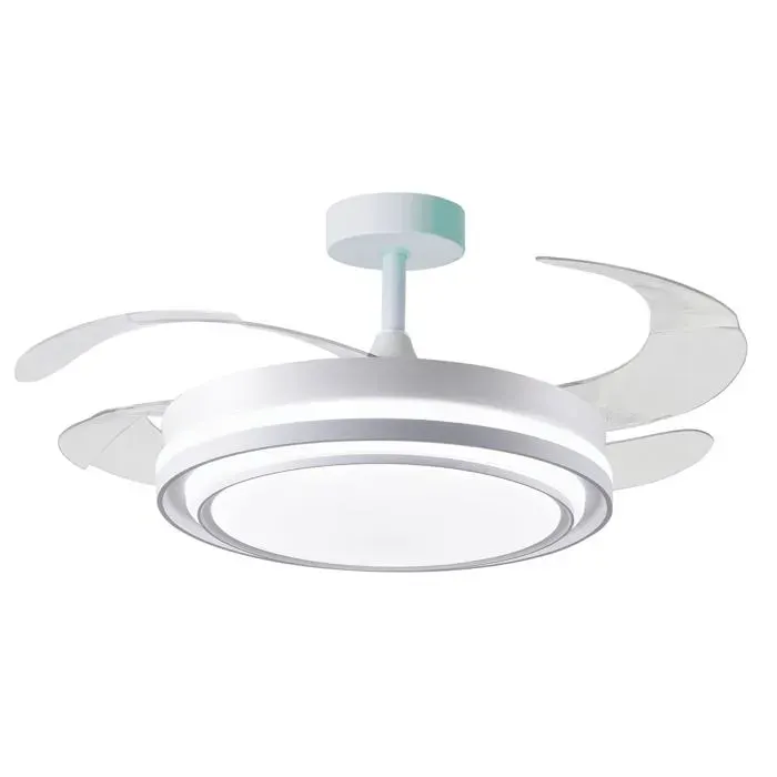 Ventilateur de Plafond Selene Moteur DC Pales Dépliantes Lumière LED 36 W 3000K/4000K/6500K Télécommande Design Moderne Blanc 50 x