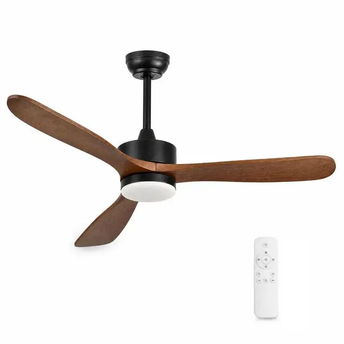 Ventilateur de plafond silencieux 132 cm avec LED 24W dimmable - moteur DC 230V 6 vitesses 3 teintes