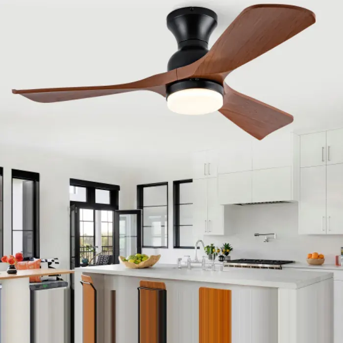 Ventilateur de plafond silencieux 42 pouces 3 pales ABS éclairage 3CCT moteur DC double rotation 6 vitesses pilotables