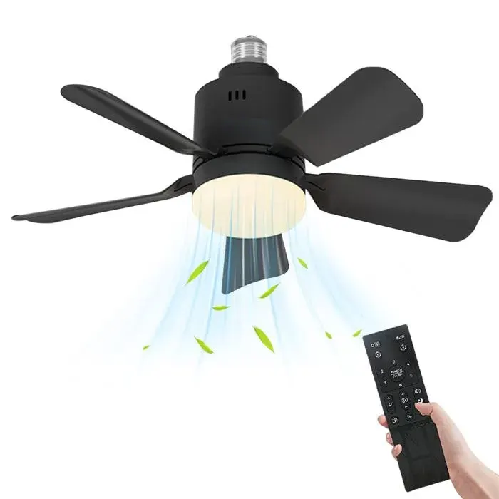 Ventilateur de Plafond Silencieux 45 cm avec Éclairage 3 Vitesses Intensité Variable Minuterie pour Chambre Salon Cuisine