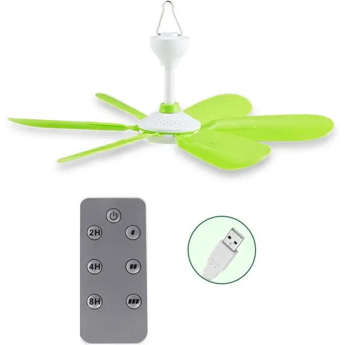 Ventilateur de plafond silencieux 6 feuilles alimenté USB synchronisation 3 vitesses,Matériau ABSChambre bureau à domicile