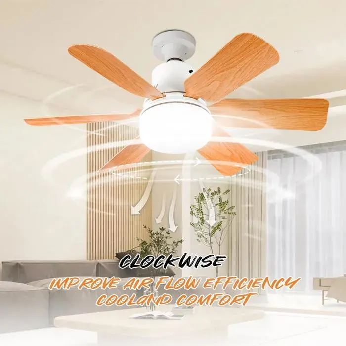 Ventilateur de plafond silencieux 6 pales ventilateur de plafond 40w lumière dimmable pour chambre salon cuisine 85v-265v