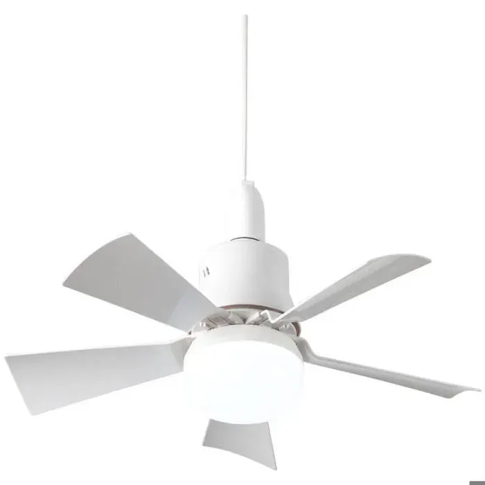 Ventilateur de plafond silencieux avec télécommande – 5 pales – 3 vitesses – Douille E26 – Lumière blanche et chaude