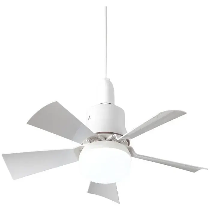 Ventilateur de plafond silencieux avec télécommande – 5 pales – 3 vitesses – E26 – 3000K à 6500K – Installation facile sur douille