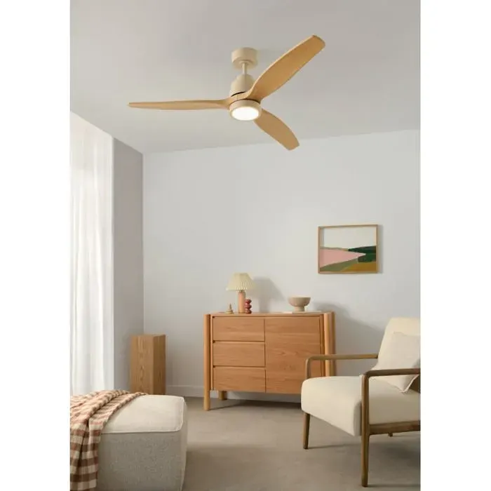Ventilateur de plafond silencieux - CREATE - Pales en ABS technique - Certification IP44 - Fonction été/hiver