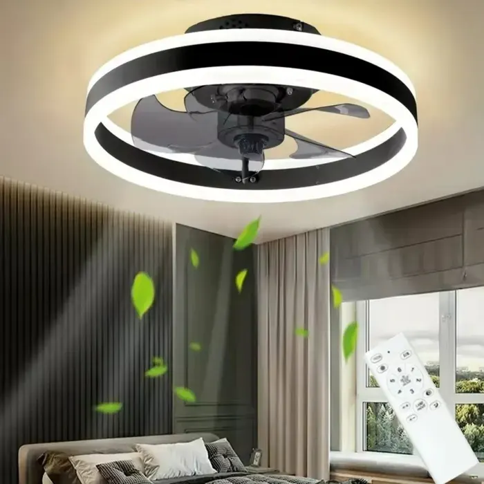 Ventilateur de Plafond Silencieux de 50 cm avec Lumières et Télécommande Réversible 6 Vitesses 3 Températures de Couleur Dimmable