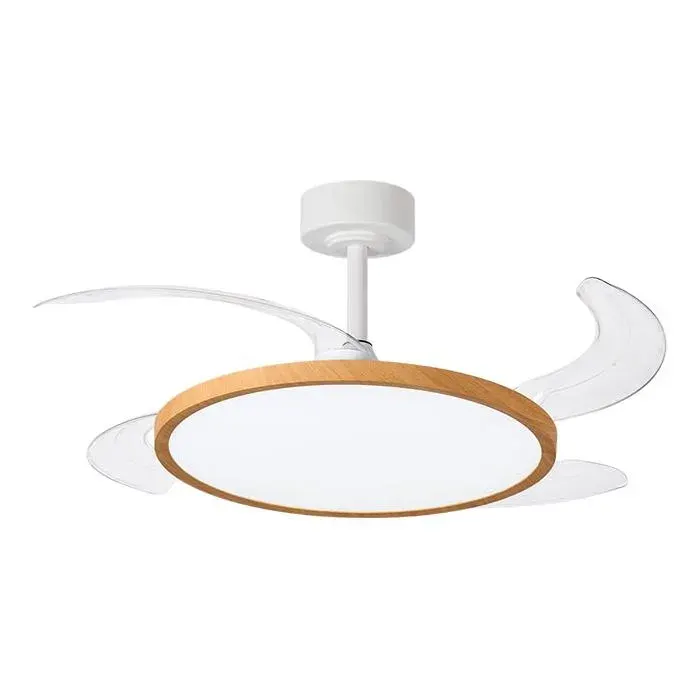 Ventilateur de plafond Slim - Moteur DC silencieux - Pales rétractables - Lumière LED réglable 36 W - Télécommande incluse - Mode