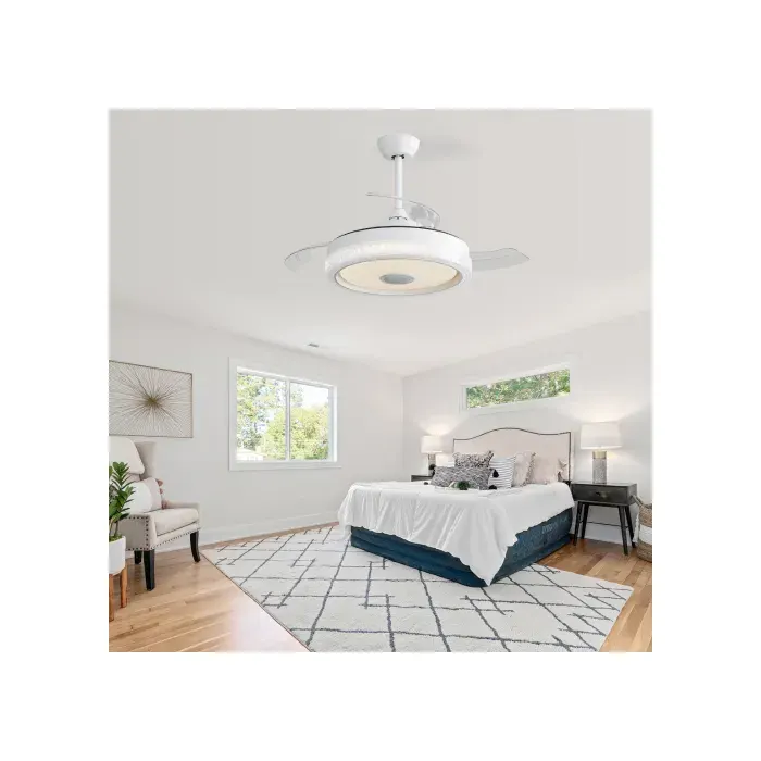 Ventilateur de plafond - SOGEU - 106 cm (42) - LED 32W RGB - Moteur DC silencieux - 6 vitesses Bluetooth