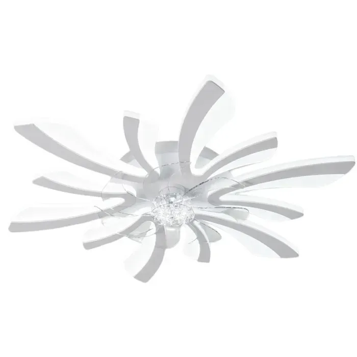 Ventilateur de plafond - TepidBee - 78 cm 45 W Avec éclairage Gradation continue 6 vitesses ventilation Adapté la chambre salon — coloris Blanc