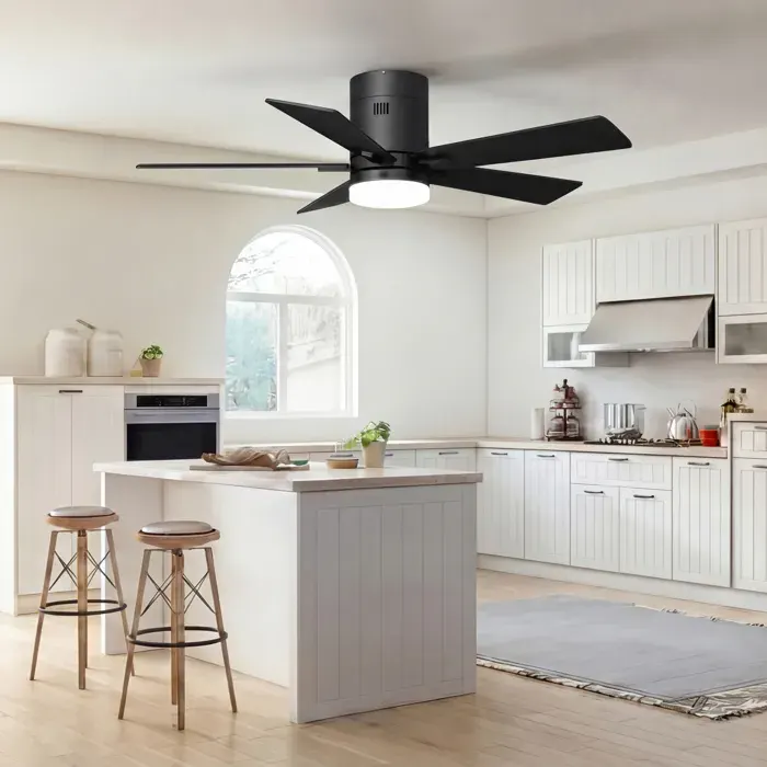 Ventilateur de plafond - URBANLUXE - 1066 cm 5 pales - Noir - 6 vitesses - Éclairage LED tricolore