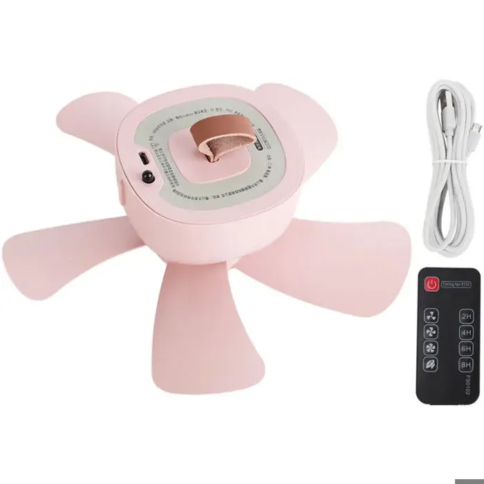 Ventilateur de Plafond USB Portable avec Télécommande Mini Ventilateur Suspendu pour Camping et Canopée