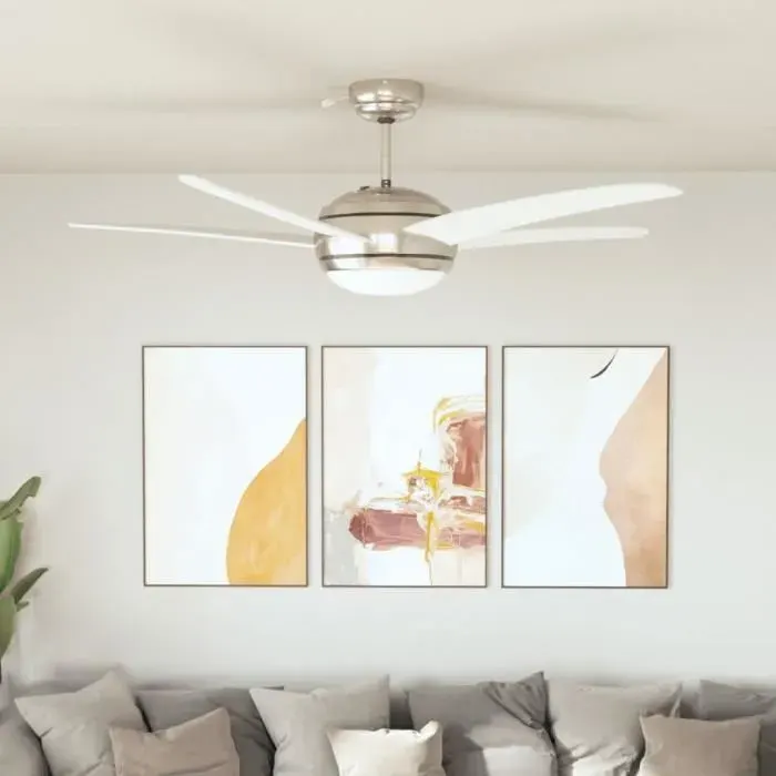 Ventilateur de plafond - VIDAXL - 128 cm - Blanc - 3 vitesses - Télécommande incluse