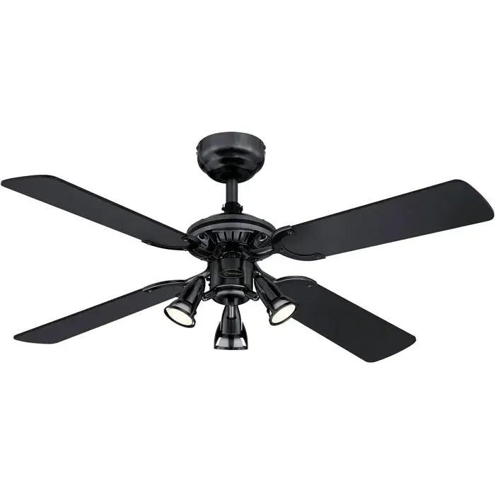 Ventilateur de plafond - WESTINGHOUSE - Princess Euro - 105 cm - Bronze industriel - 3 spots GU10