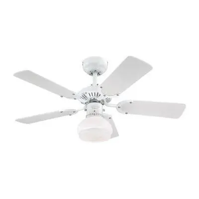 Ventilateur de Plafond - WESTINGHOUSE - Princesse Radiance II - 5 Vitesses - Blanc Hêtre - 90cm