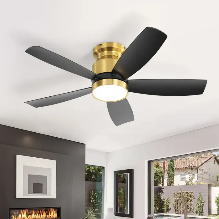 Ventilateur de plafond - ZEVKOR - 42 pouces - Moteur DC réversible - 5 pales ABS - Éclairage LED 3 couleurs télécommande
