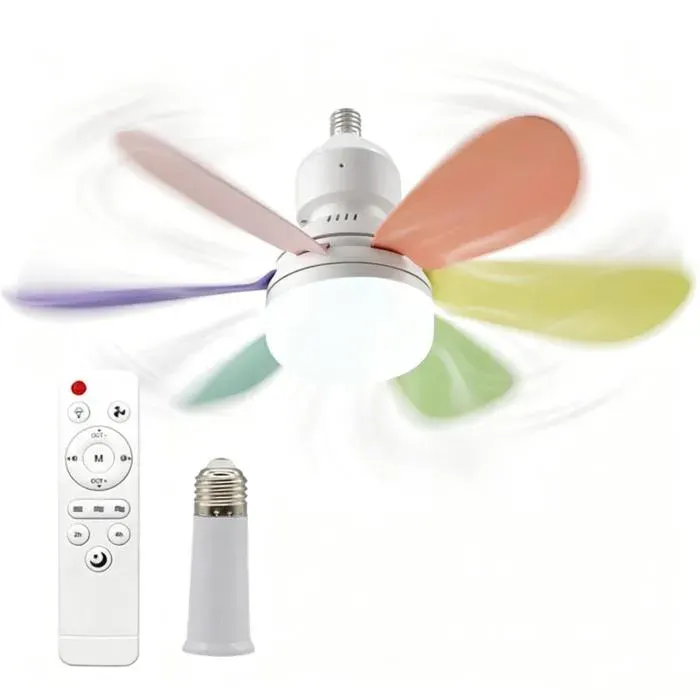 Ventilateur de plafond40WÉclairage et ventilation avec design interchangeable3 VitessesTélécommande et lampe à économie déner