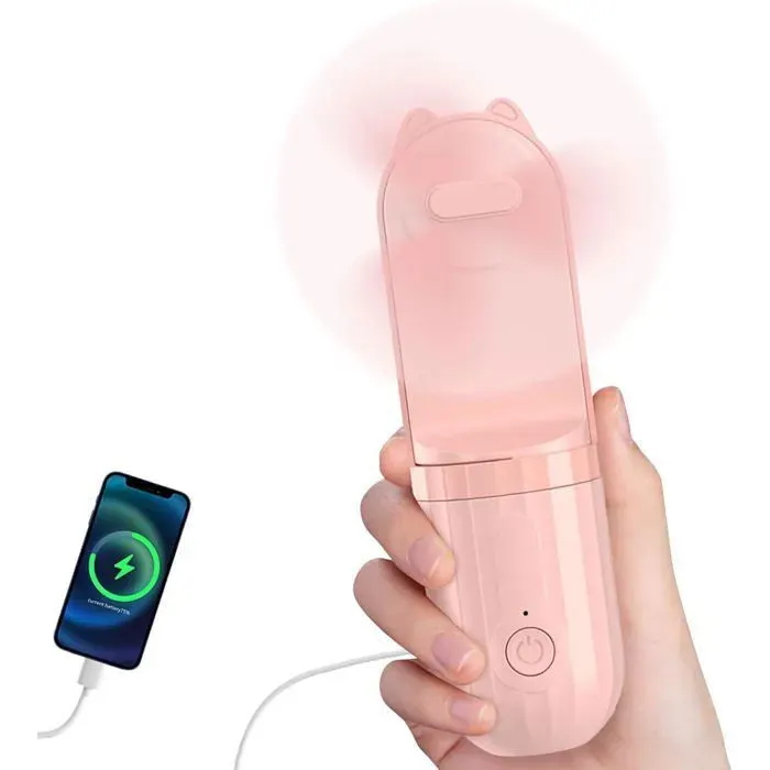 Ventilateur de poche 3 en 1 batterie externe et lampe torche ultra-léger et compact 3 vitesses rechargeable par USB idé SANPIE