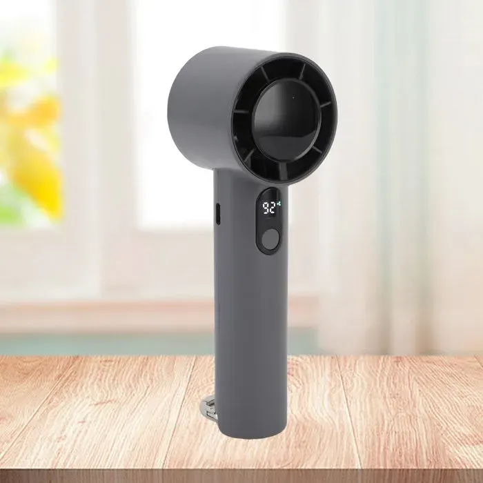 Ventilateur de poche 5 vitesses – Rafraîchissement cyclonique ultra-silencieux – Bureau camping noir