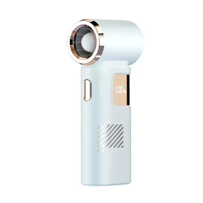 Ventilateur de poche mini sans pales portable USB rechargeable longue autonomie 6 vitesses écran LED silencieux 3600mAhBlanc