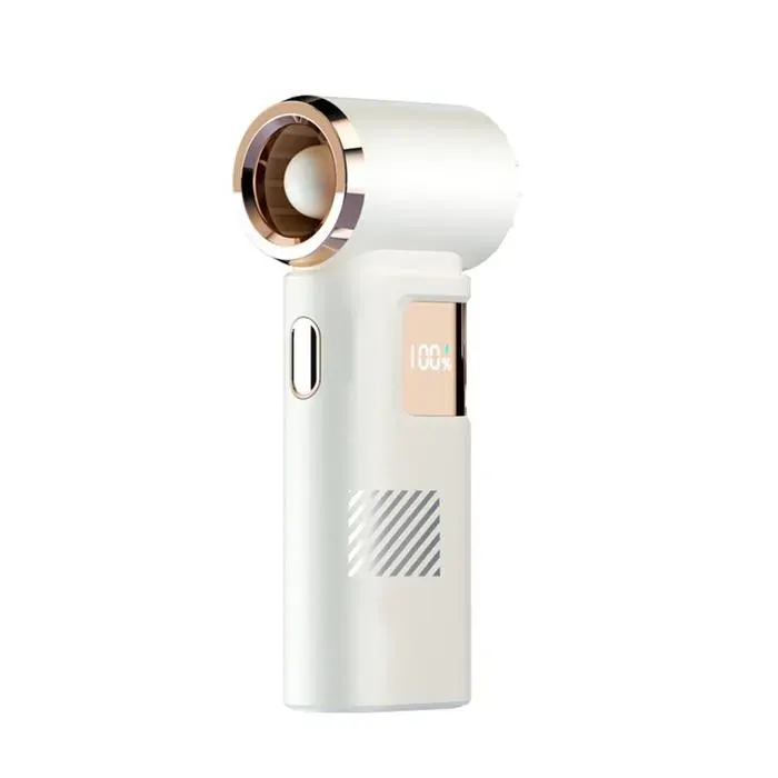 Ventilateur de poche mini sans pales portable USB rechargeable longue autonomie 6 vitesses écran LED silencieux 3600mAhBeige