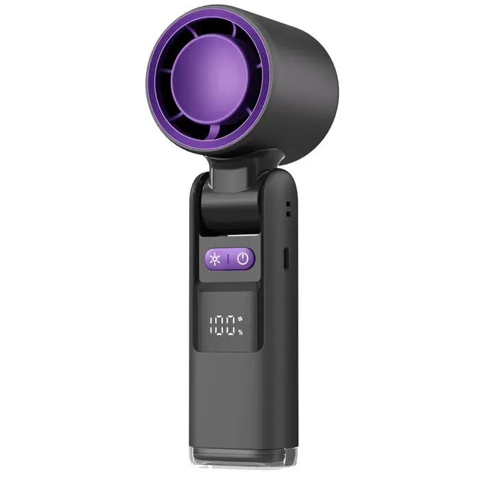 Ventilateur de poche portable puissant et pliable - 100 vitesses - Ventilateur de refroidissement pour la maison et le bureau