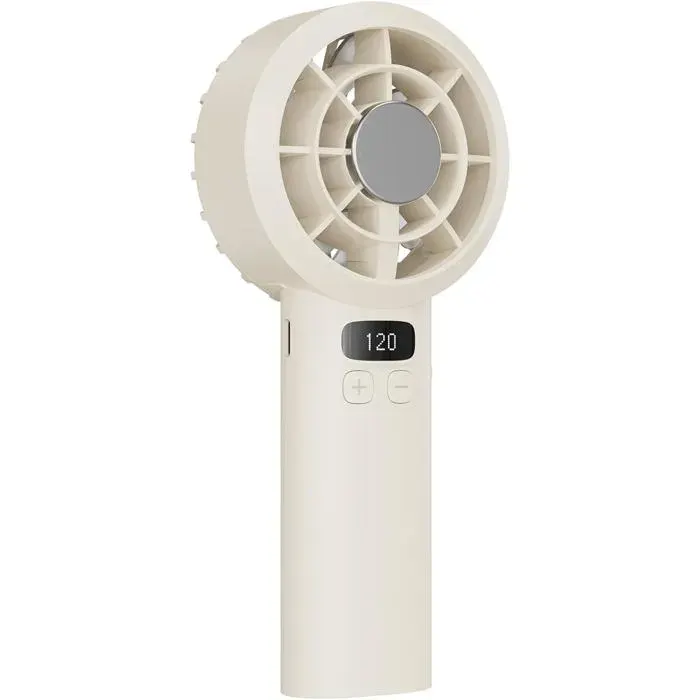 Ventilateur de Poche Rechargeable USB 3000mAh-Ventilateur Personnel avec Affichage LED5 Vitesses et Verrou de Sécurité