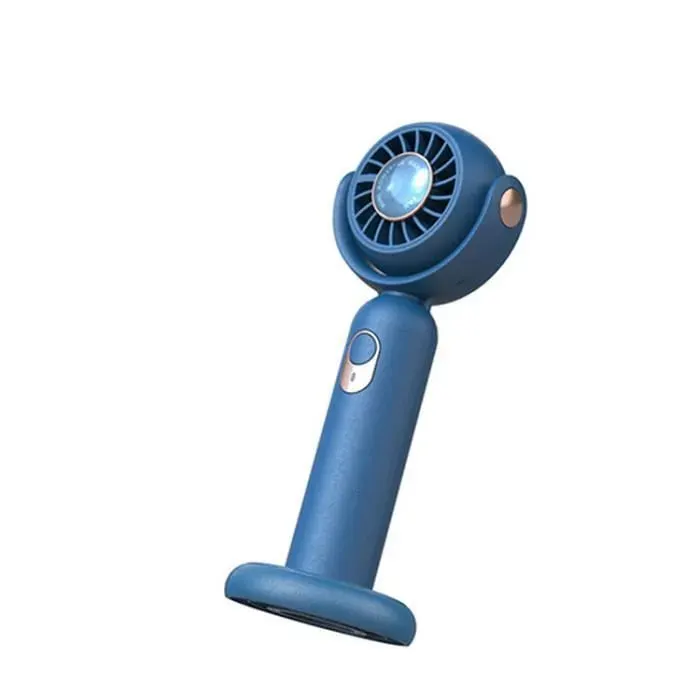 Ventilateur de poche rechargeable USB - LICHIFIT - S-F10 - Vent super fort - Base de support - Portable et léger Bleu