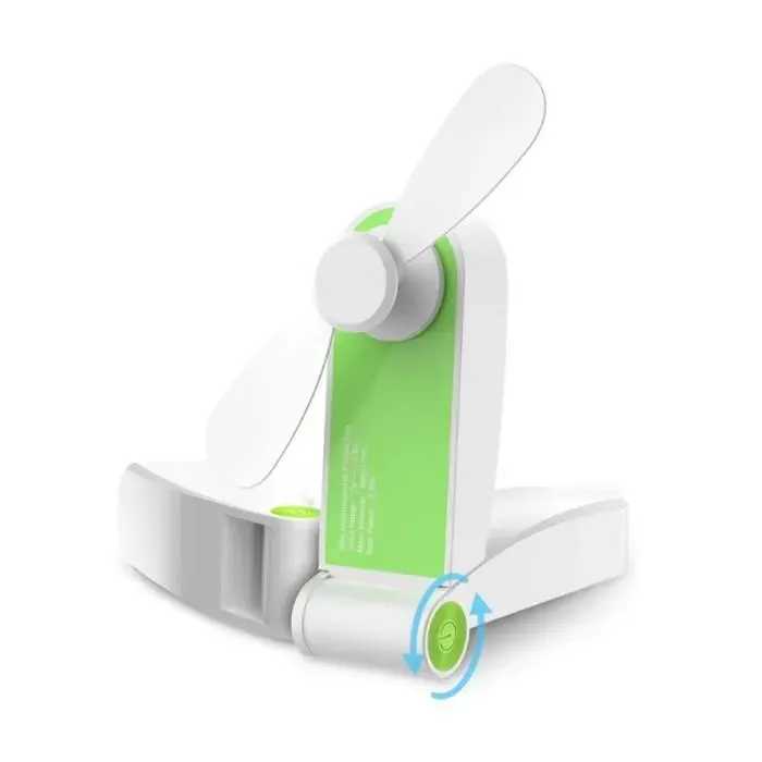 Ventilateur de Poche Silencieux Ventilateur Portable Main Rechargeable Mini Ventilateur USB pour Voyage Bureau vert